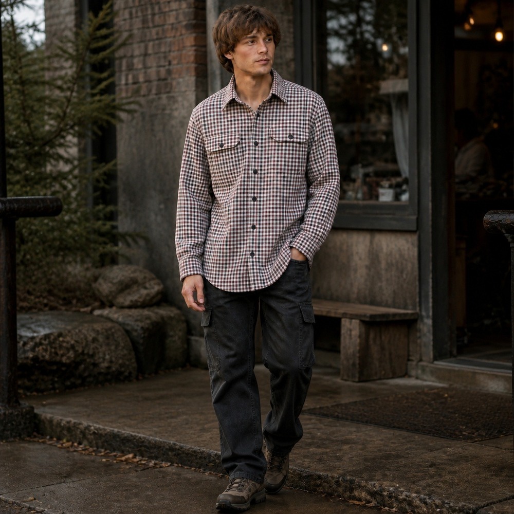 Abercrombie & Fitch Mens Soft A&F Plaid Flannel Shirt S Gorpcore Rugged Outdoors